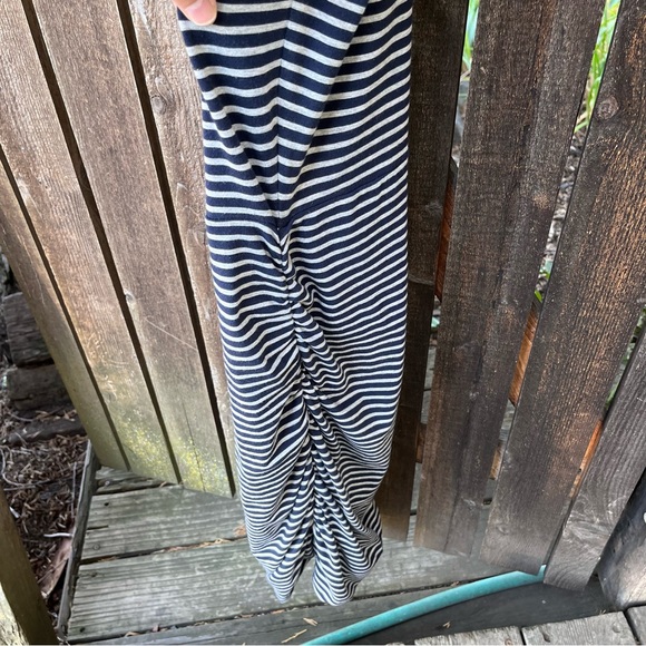 Athleta Ember Pima Cotton Striped Ruched Dress Sz MT(Medium Tall) - Picture 8 of 16
